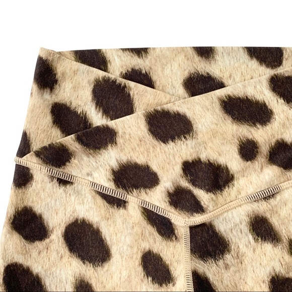 WeWoreWhat Leopard Print Splice Legging V-Front High Rise Biker Shorts Tan/Brown - Picture 7 of 16